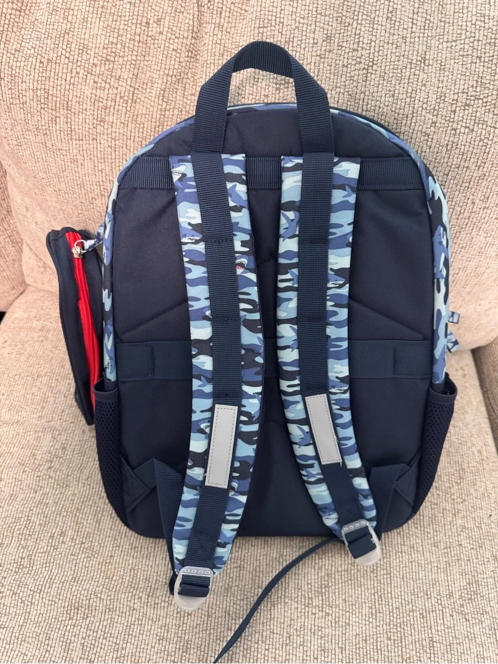 Shark Print Kids Backpack - Blue